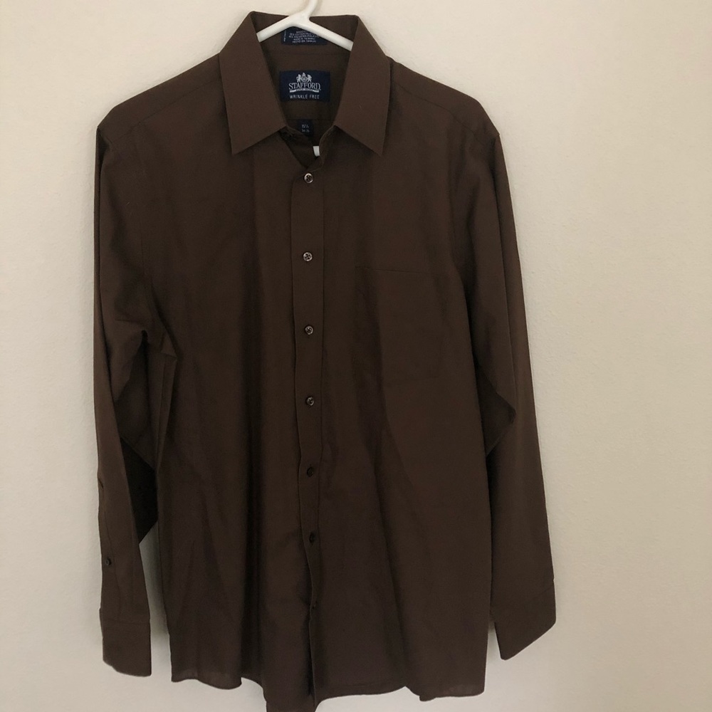 Brown Stafford Dress Shirt 15 1/2” 34-35